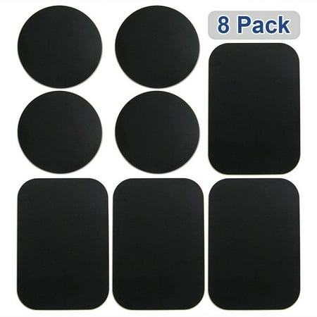 Black Nickel Plated Magnetic Shield - 8 Pcs Magnetic Metal Plates Sticker for Smart Phones Matte Black