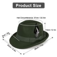 thumbnail image 5 of BadPiggies Elegant Fedora Hats for Men Women Short Brim Roll Up Cowboy Felt Hat with Feathers (Green), 5 of 8
