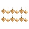 thumbnail image 5 of Melrose Shiny Finish Ribbed Glass Christmas Onion Ornaments - 4.5" (110mm) - Gold and Brown -12ct, 5 of 5