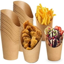50Pcs Disposable Fries Holder,Bexikou 12 Oz Kraft Paper Charcuterie Cups, Disposable Party Cups for Ice Cream Charcuterie Chips Snack Waffle Popcorn Sandwich