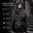 thumbnail image 5 of Black Medieval Scarf Cowl Halloween Shawl Cotton And Linen Cowl Scarf Rogue Medieval Cloak Renaissance Costume Cape Accessories One Size, 5 of 9