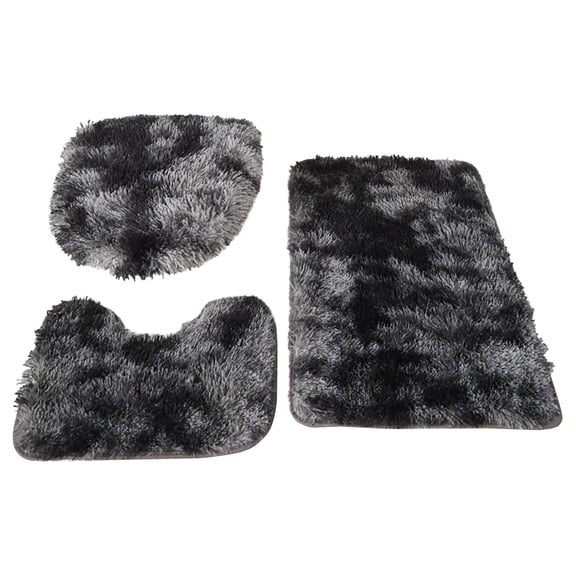 3PC Bathroom Rug Set,Bathroom Rug and Toilet Base Floor Rugs,Toilet Lid Cover Set,Tie Dye Plush Toilet Three Piece Set Of Non Slip Foot Mats Bathroom Absorbent Floor Mat Set Bathroom Non Slip Mat