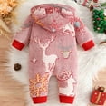 thumbnail image 4 of Staki Baby Girl Onesies Baby Snowsuit Hooded Romper Winter Outfits Girls Cartoon Bear Fleece Jumpsuit 0-3M,6M,9M,12M,15M(Red,12-15 Months), 4 of 7