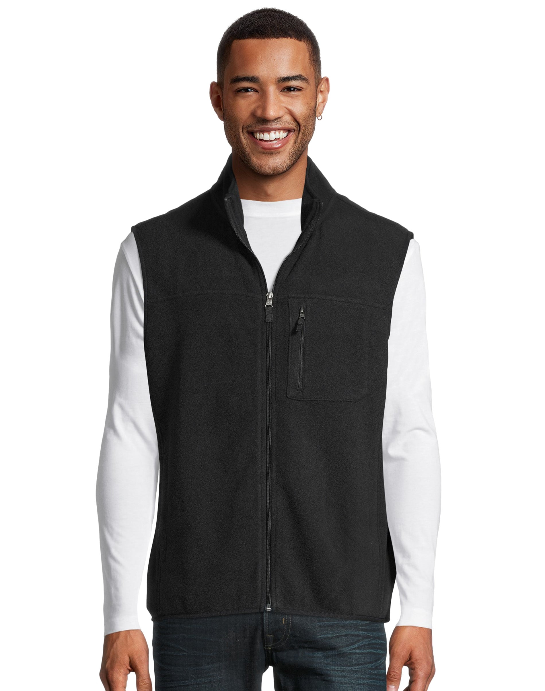 Mens Black Fleece Vest