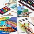 thumbnail image 3 of Luxury  Wooden Art Set with 2 Drawing Pads and Deluxe Gift Box Packaging, Professional Drawing & Painting Kit with 2 Drawing Pads, Acrylic Paints, Colored Pencils, 3 of 6
