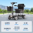 thumbnail image 3 of REARFIT Lightweight 4 Wheel Mobility Scooter for Seniors, Cruise Airport Approved, 43lb Foldable Mobility Scooter with Removable Lithium Battery for 24.8 Miles Travel, 300lbs Capacity, Black, 3 of 13