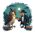thumbnail image 5 of Colorful Vinyl Owl Stickers Waterproof Detective Style for Notebooks Luggage DIY Instruments, 5 of 9