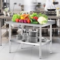 thumbnail image 1 of GloryStar Table de Préparation en Acier Inoxydable Homologuée NSF, 24"x48 Pouces/60"x24 Pouces Table de Travail Robuste avec Tablette Inférieure Réglable, Dosseret et Roulettes Optionnelles pour Restaurant Ou Usage Extérieur, 1 of 7
