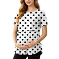 thumbnail image 3 of Hxshgdsn Womens Maternity Nursing Top for Breastfeeding Short Sleeve Cute Printed Round Neck Pullover Tops（Black/L）, 3 of 10