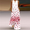 thumbnail image 4 of Summer Savings Clearance! Sleeveless Dress For Women Casual Summer Floral Print Beach Party Maxi Dress Loose Fit Tank Sun Dresses With Pocket, 4 of 5