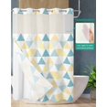 thumbnail image 2 of No Hook Shower Curtain with Snap in Liner, Triangle Gradient Diamond Texture Hotel Shower Curtains for Bathroom, Washable Shower Curtain Liner Set with Mesh Top Window, 72"x84", 2 of 6