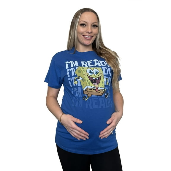 Brisco Brands Spongebob I'm Ready Graphic Maternity Shirt