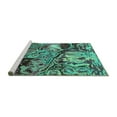 thumbnail image 2 of Ahgly Company Machine Washable Indoor Square Abstract Turquoise Blue Modern Area Rugs, 8' Square, 2 of 4