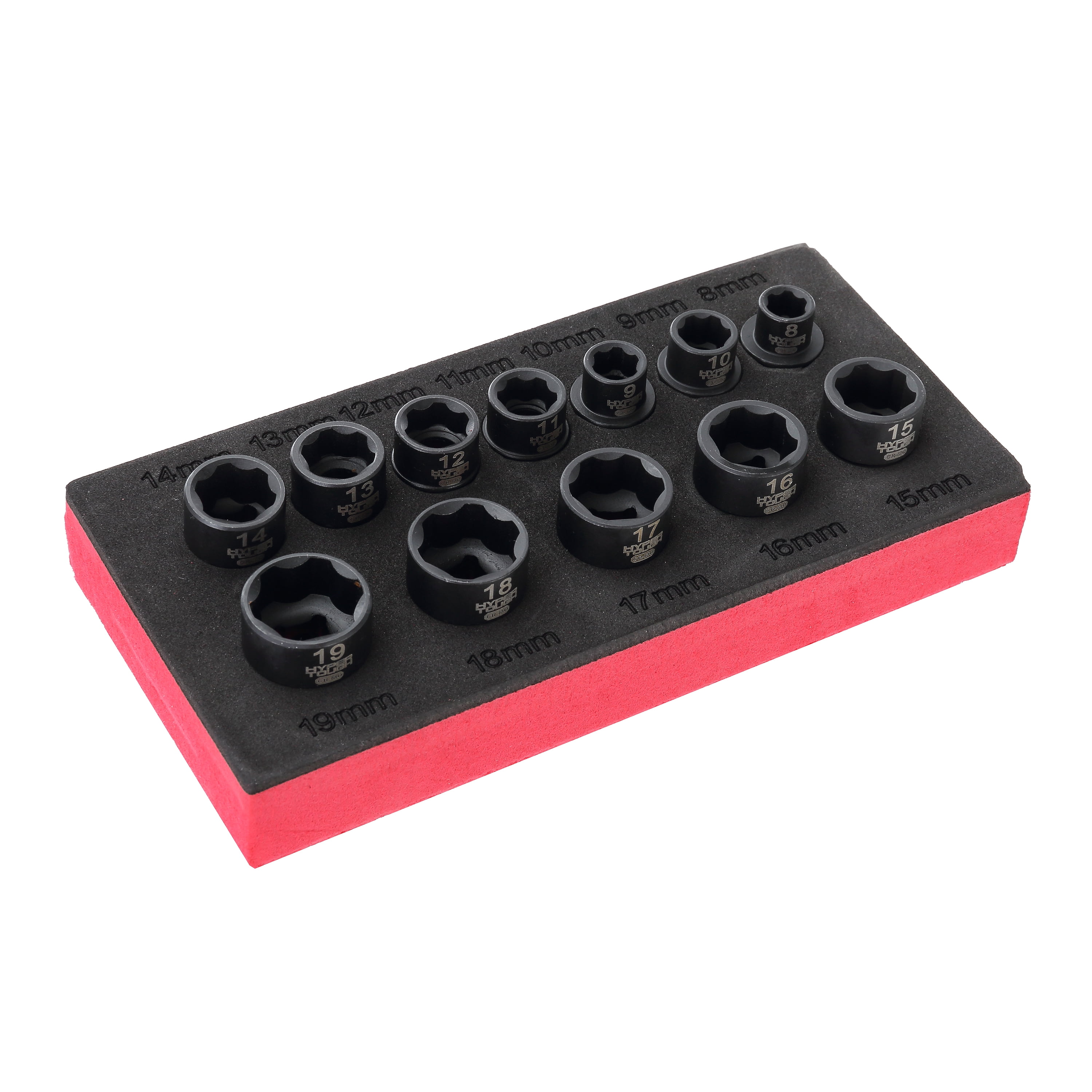 Hyper Tough 3/8-Inch Drive Nano Low-Profile 12-Piece Metric Socket Set