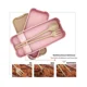 thumbnail image 3 of Fiambrera Bento Box, fiambrera apilable con compartimentos 3 en 1, recipiente para almuerzo de paja de trigo con utensilios, sin BPA, apta para microondas, color rosa, 3 of 5