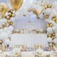 thumbnail image 5 of Globos PartyWoo blancos y dorados, 140 unidades, para decoración, 5 of 6