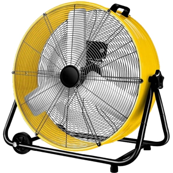Industrial Fan 24 Inch Heavy Duty Drum 3 Speed 8100 CFM Air Circulation High Velocity Fan For Warehouse, Workshop, Factory, Commercial, Residential and Greenhouse Yellow