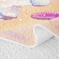 thumbnail image 5 of spefrowx Kawaii Beach Turtle Twin Quilt Set for Girls, Pink Gloss Pearl Clam Shell Starfish Twin Coverlet Set, 2pcs, 5 of 7