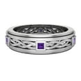 thumbnail image 4 of Wedding Bands for Men 7 MM Princess Cut Amethyst 14K White Gold 0.60 CTW, 4 of 5
