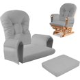 thumbnail image 1 of 5 Pc Glider Rocker Replacement Cushions, Extra Thick Glider Cushions Replacement Set, 4'' 50D Memory Foam Seat Cushion with Storage Pocket, Velvet Fabric, Soft, Supportive(Light Grey), 1 of 8