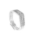 thumbnail image 4 of Chevron Clear CZ Stackable Ring Set .925 Sterling Silver Thumb Band White Jewelry Female Size 5, 4 of 4