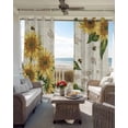 thumbnail image 6 of Sunflowers Blackout Curtains for Bedroom Living Room Darkening Curtains 54 Inch Long Farmhouse Retro Butterfly Beige Yellow Short Curtain for Small Window Treatment Insulated Grommet Drapes 42"x54"x2, 6 of 9