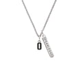 thumbnail image 2 of Delight Jewelry Silvertone Black Number - 0 Silvertone Fearless Bar Charm Necklace, 23", 2 of 4