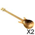 thumbnail image 1 of 2 Cucharas de Café de Acero Inoxidable para Guitarra, Cuchara para Mezclar Cócteles, Agitadora, Dorada 2 piezas, 1 of 7