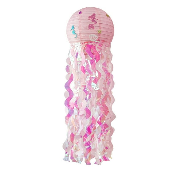 DIY Jellyfish Lantern Kit - Handmade Paper Jellyfish Decor, 26-30cm with 60cm Tassel, 90cm Overall Length, Multicolor Room & Party Decoration