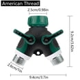 thumbnail image 5 of Hose Splitter 2 Way,Heavy Duty Garden Hose Splitters,Water Spigot Splitter,Y Connector Garden Hose Adapter,Hose Bib Splitter with Shut off Valve for Garden,Farm Watering, 5 of 13