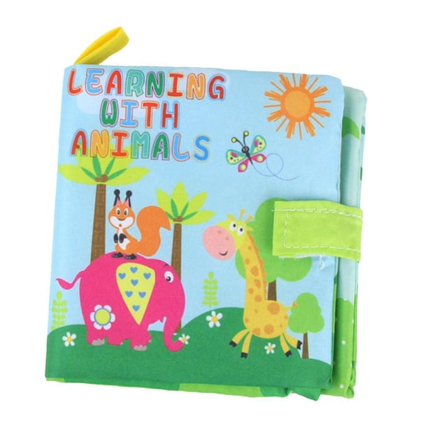 Libro de tela para la educación temprana de niños bebés Recursos básicos de aprendizaje para el aprendizaje 4 animal Soledad Libro de educación inicial