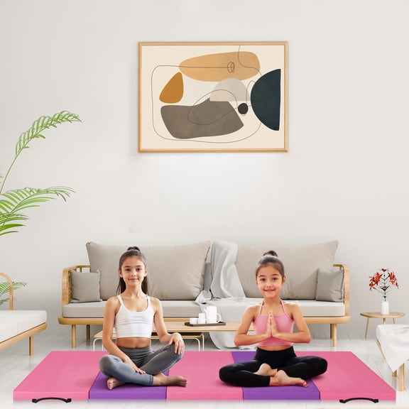 Folding Gymnastics Mat, 180 x 60cm(Four-Fold) / 185x78cm(Five-Fold) Thick Portable Exercise and Tumbling Pad for Yoga, Pilates, Aerobics & Martial Arts Training