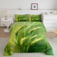thumbnail image 1 of YST Ensemble de Douillette Grand Lit Champs de Riz pour Enfants Garçons Filles, Ensembles de Literie Vert Paddy, Insert de Couette Champ de Printemps, Ensemble de Lit Dessin Animé Graffiti, Literie Botanique de Plantes Douillettes et Ensembles, Microfibre, 1 of 6