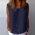 thumbnail image 2 of Women's Summer Sleeveless Tank Top Cami Casual Solid Color Loose Fit Tops for Casual Daily Wear Vacation Beach Loungewear Fashion Essential Gift for Ladies | Sopatenor,Navy XL, 2 of 9