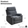 thumbnail image 5 of Bonzy Home Electric Power Recliner Chair, USB Ports, Cup Holders, Home Theater Seating, 5 of 8