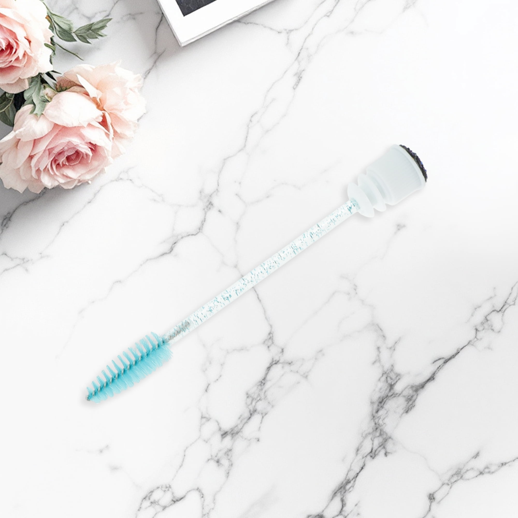 Unique Bargains 1 Pc Soft Reusable Eyelash Brush for Vacation in Tube Deep Blue