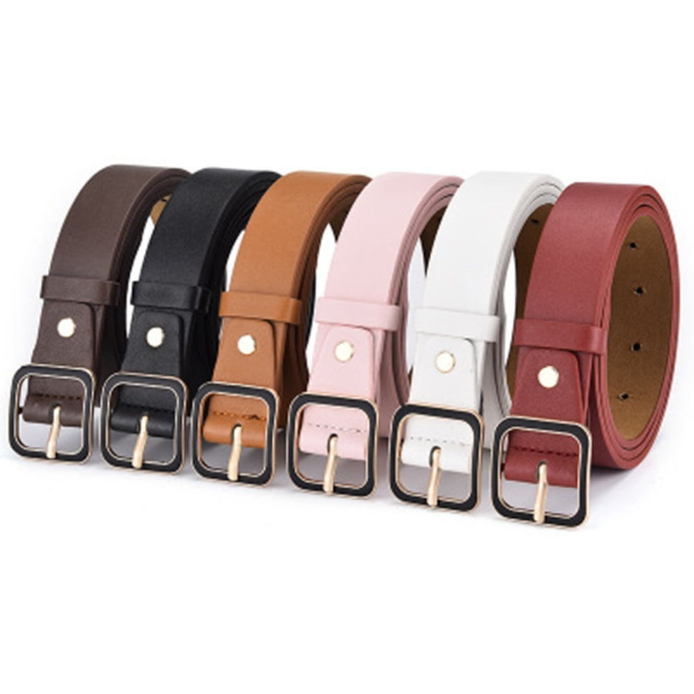 Women Men PU Belt with Alloy Buckle Durable Belt Fashion Belt for Jeans