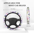 thumbnail image 6 of YFYANG Universal Elastic Watercolor Purple Floral Pattern Car Steering Wheel Cover, Non-Slip Sweat Absorbent, 6 of 8