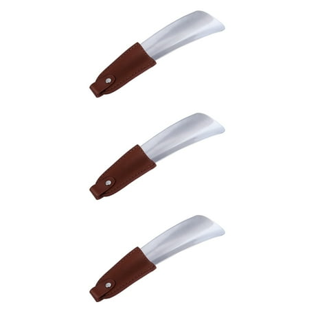 

3 Count Shoe Horn for Travelling Kids Hangable Metal Leather Stainless Steel Child Man