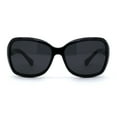 thumbnail image 1 of SA106 Polarized Anti-glare Butterfly Chic 90s Diva Sunglasses All Black, 1 of 4