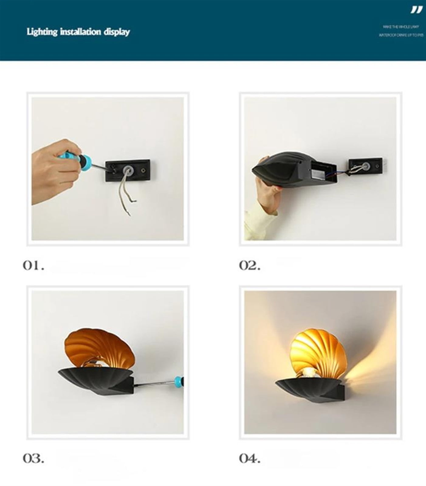 Modern Simple Indoor Lighting Wall Lamps Nordic Outdoor Waterproof Wall Lights Bedroom Bedside Living Room Wall Shell Light