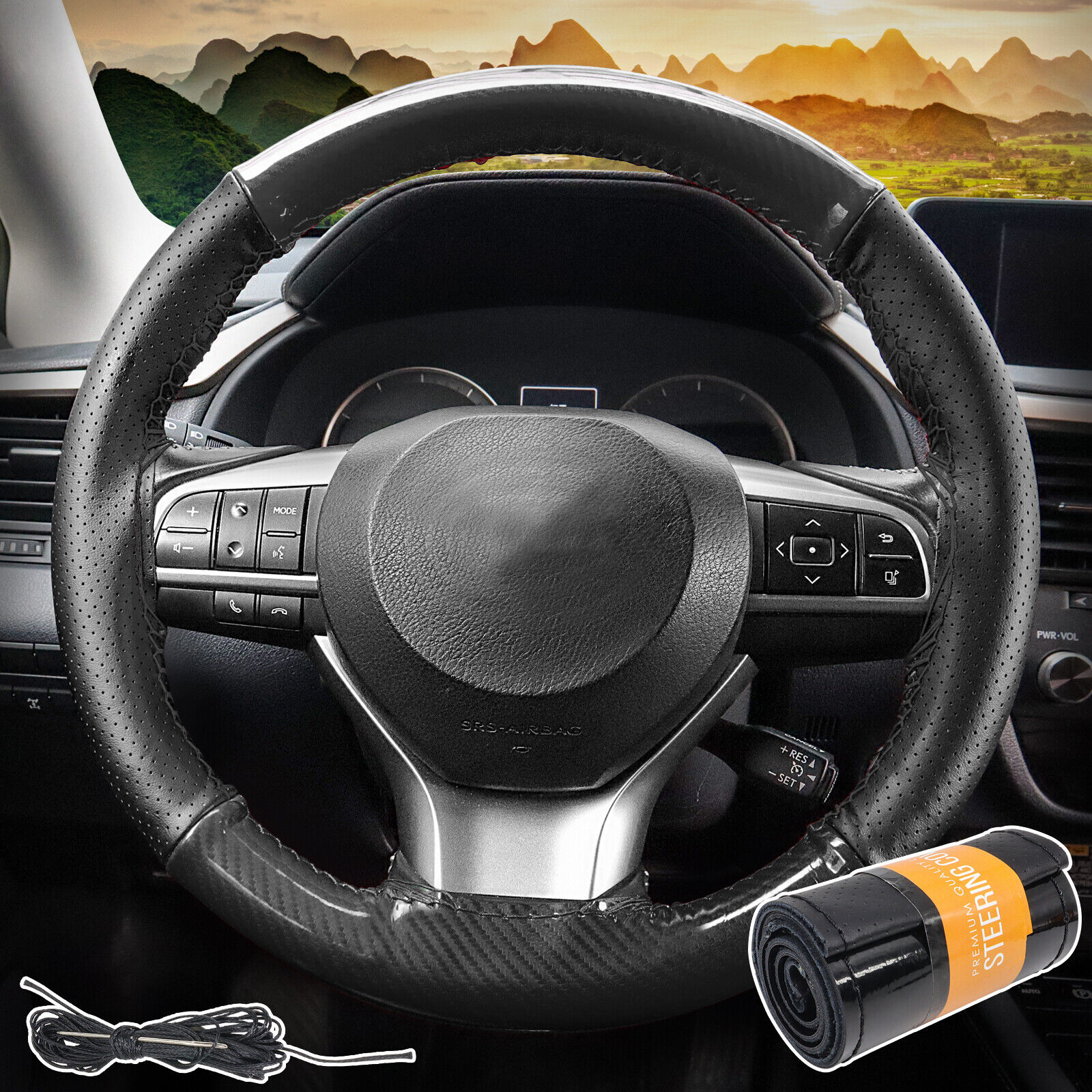 AUTOXBERT DIY 14"16" Car Universal Sport Steering Wheel Cover 140g