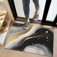thumbnail image 2 of Black and Gold Marble Pattern Washable Non Slip Indoor Door Mat, Decorative Entry Rug for Entrance, Bedroom, Kitchen, Bathroom, 20"x32", 2 of 6