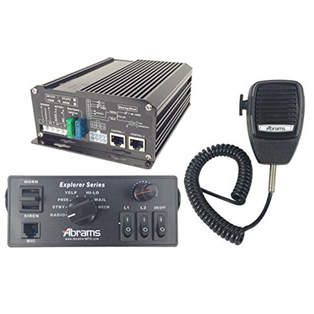 Abrams Explorer 100 Watt Console Mount Siren System Set with Mechanical