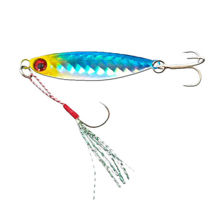 1Pc Fishing Lure, 5cm 10g Metal Sequin Simulation Fish Fishing Bait Hard  Lure with Double Hooks - Strengthened Triple Hook, Ice and Saltwater Lures  Bait for Trout Walleye and Flounder 