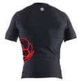 thumbnail image 2 of Clinch Gear Mens Icon Short Sleeve MMA Wrestling Rashguard - Black/Red - M, 2 of 2