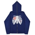 thumbnail image 2 of Sudadera con esternón oscura Y2K europea y americana, sudaderas con capucha para hombres y mujeres, pareja gótica, sudadera con cremallera larga de gran tamaño Harajuku, 2 of 5