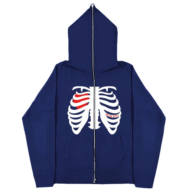 Sudadera con esternón oscura Y2K europea y americana, sudaderas con capucha para hombres y mujeres, pareja gótica, sudadera con cremallera larga de gran tamaño Harajuku