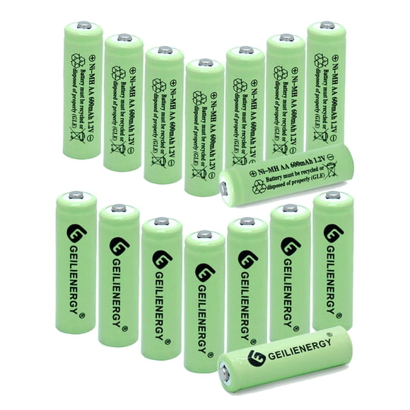 Baterías Recargables QBLPOWER AA Ni-MH 1.2V 600mAh Paquete de 16