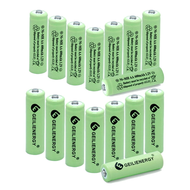 Baterías Recargables QBLPOWER AA Ni-MH 1.2V 600mAh Paquete de 16